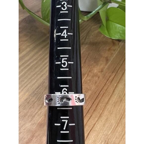 Vintage Sterling Silver Stamped 925 Footprints in the Sand Toe Ring Size 6.25 - Picture 6 of 7